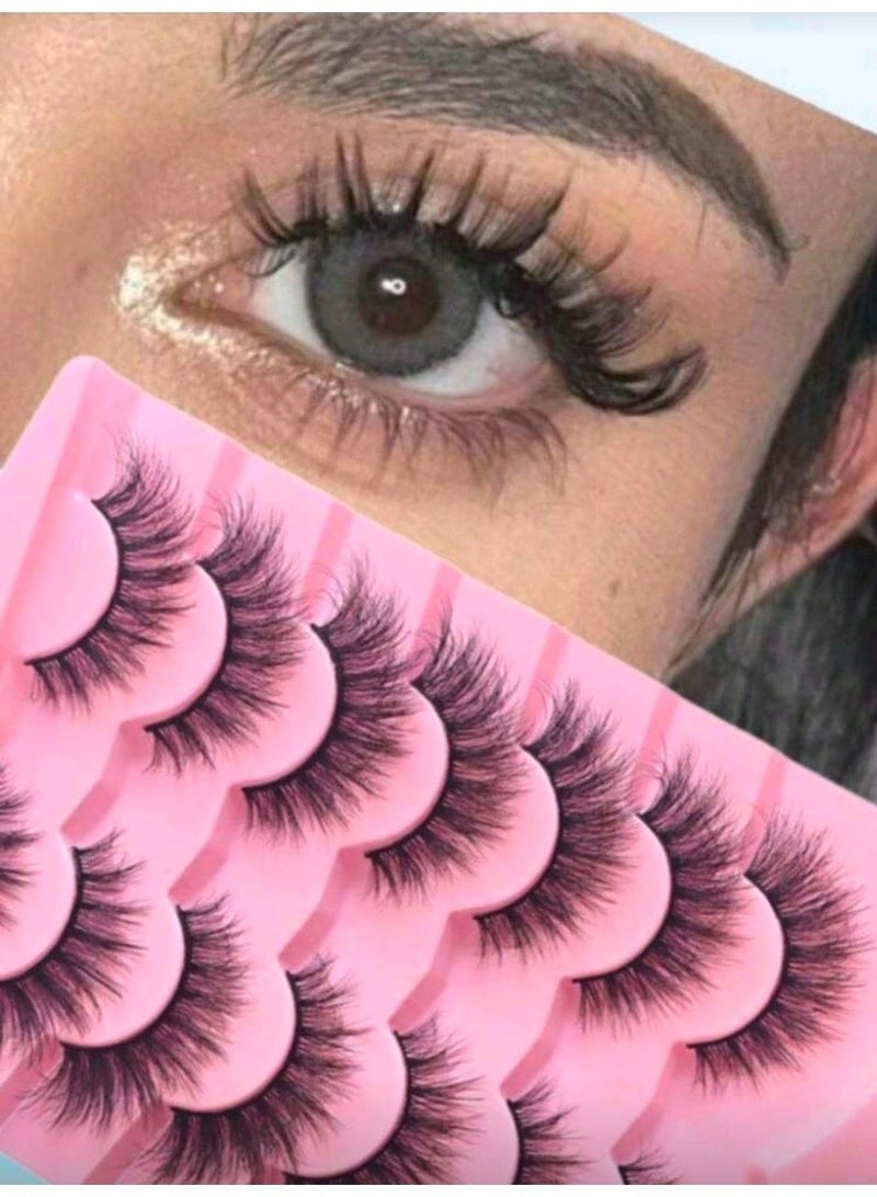 SHEIN-7Pairs False Lashes 3D Mink Lashes Fluffy Dramatic Thick Volume Eyelashes Natural Lashes - Image 1